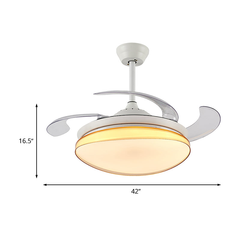 Curving Living Room Fan Lighting Simple Metal LED 42