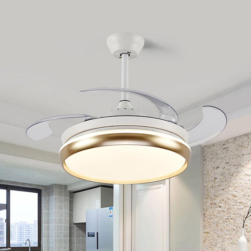 Acrylic Round Hanging Fan Lamp Modernist 42