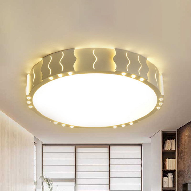 White Square/Round Flush Ceiling Light Modern Acrylic LED Living Room Ceiling Mounted Light in Warm/White Lighting Clearhalo 'Ceiling Lights' 'Close To Ceiling Lights' 'Close to ceiling' 'Flush mount' Lighting' 466212