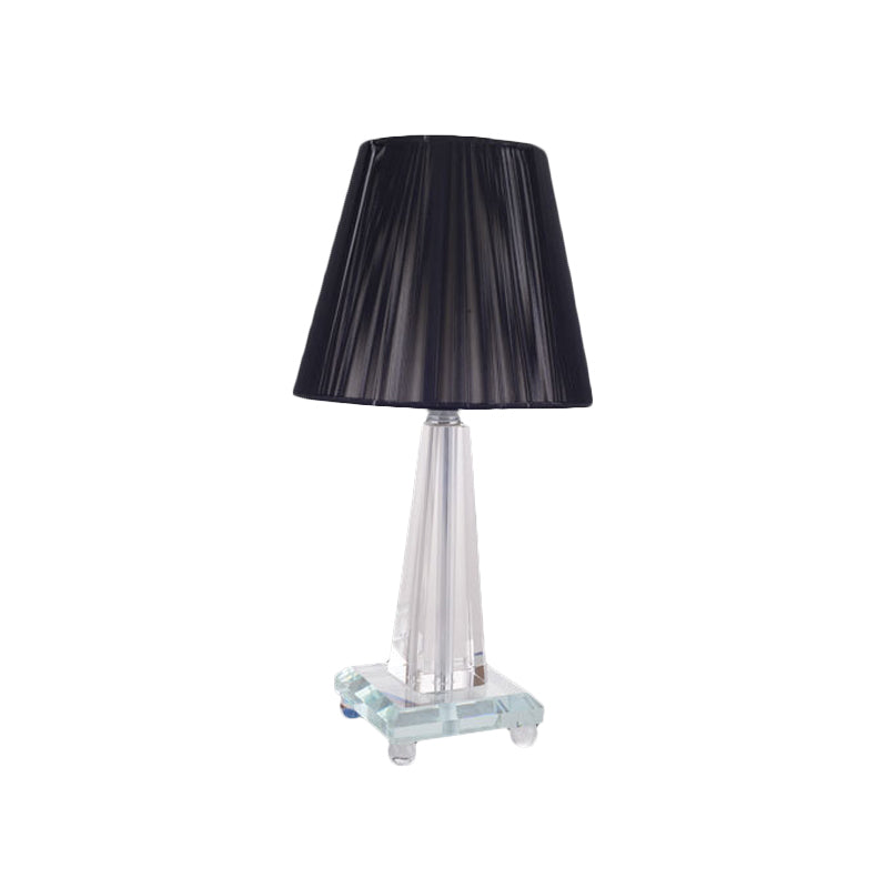 Contemporary 1 Head Table Light Black Wide Flare Small Desk Lamp with Fabric Shade Clearhalo 'Lamps' 'Table Lamps' Lighting' 493399