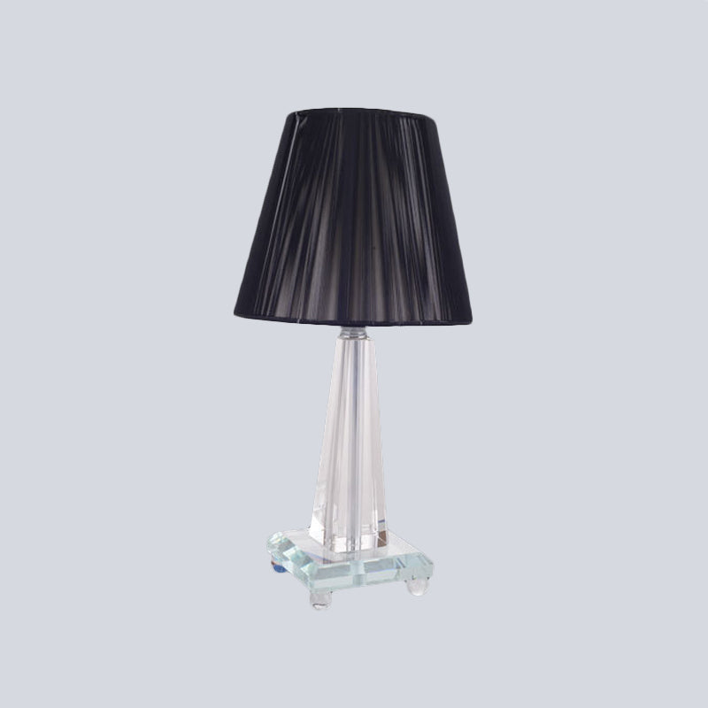 Contemporary 1 Head Table Light Black Wide Flare Small Desk Lamp with Fabric Shade Clearhalo 'Lamps' 'Table Lamps' Lighting' 493400