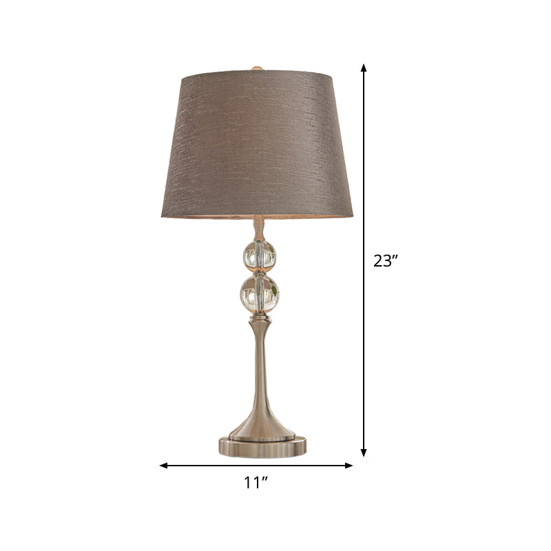 Conical Crystal Desk Light Contemporary Fabric 1 Head 11