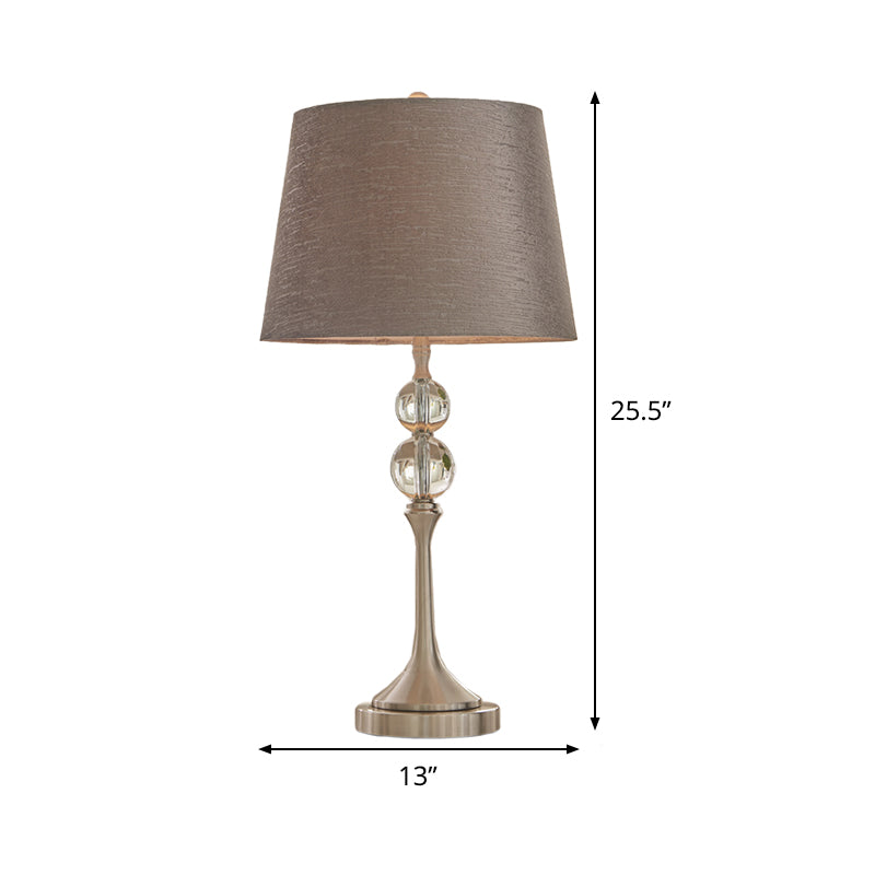 Conical Crystal Desk Light Contemporary Fabric 1 Head 11