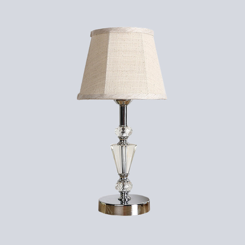 Fabric Cone/Paneled Bell Table Light Modernist 1 Head Small Desk Lamp in Pink/Beige for Living Room Clearhalo 'Lamps' 'Table Lamps' Lighting' 493553