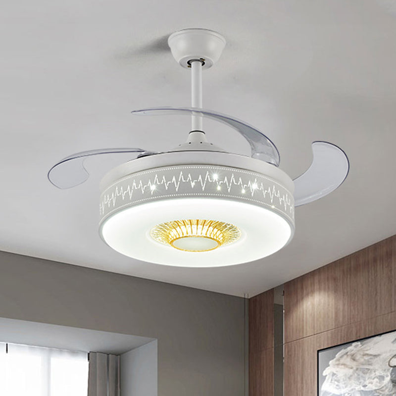 Drum Bedroom Semi Flush Light Minimalist Metal LED 42