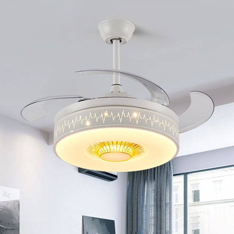 Drum Bedroom Semi Flush Light Minimalist Metal LED 42