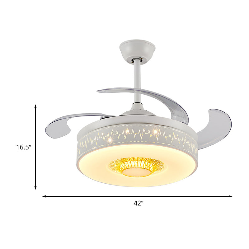 Drum Bedroom Semi Flush Light Minimalist Metal LED 42