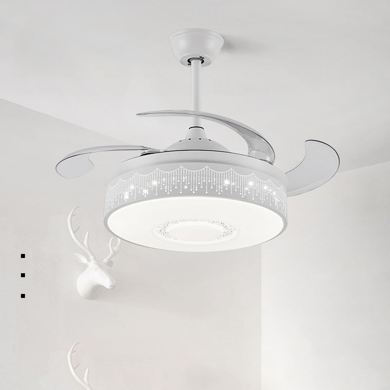 Modern Drum Pendant Fan Lamp 42