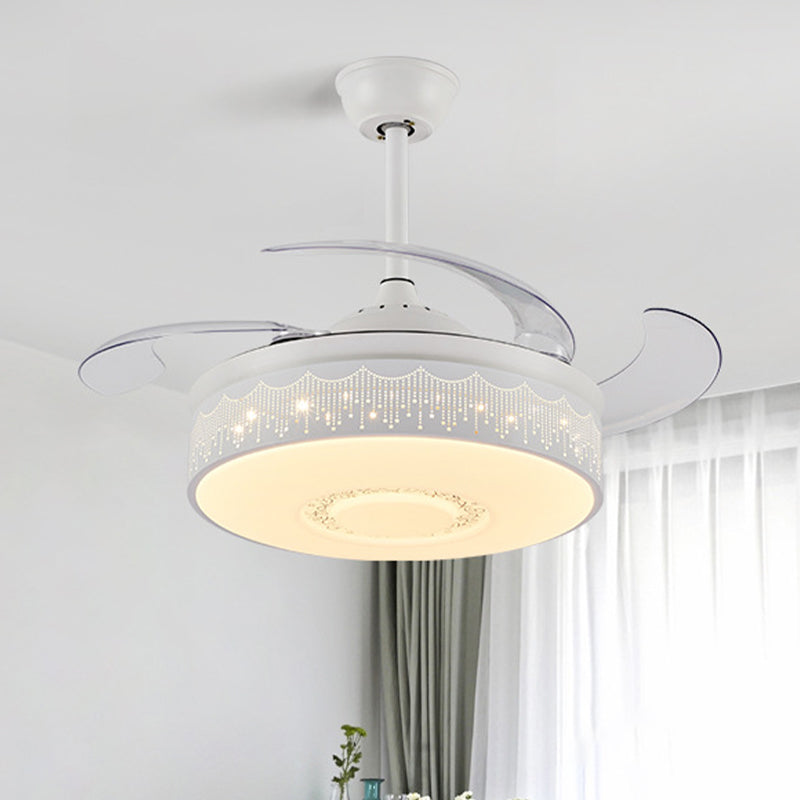 Modern Drum Pendant Fan Lamp 42