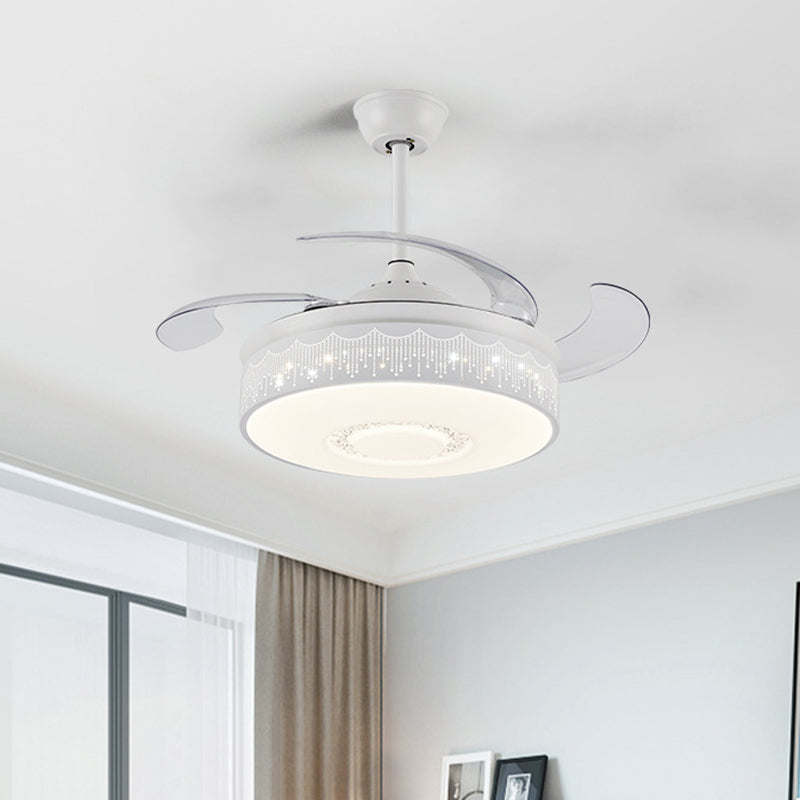 Modern Drum Pendant Fan Lamp 42