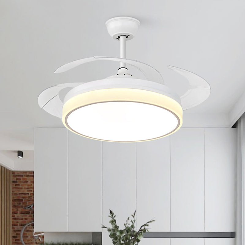 Circle Dining Room Fan Lamp Modern Metal LED 42