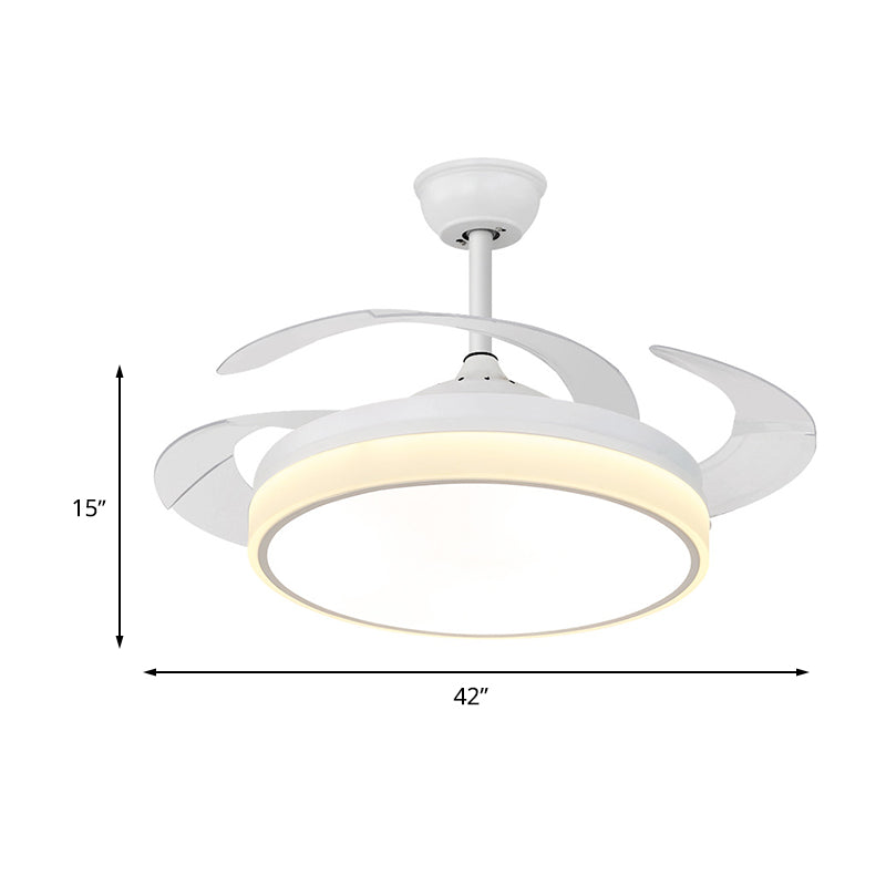 Circle Dining Room Fan Lamp Modern Metal LED 42