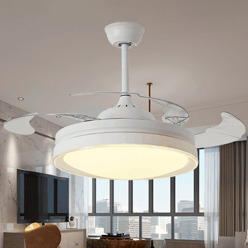 Acrylic White Semi Flush Light Circular LED 42