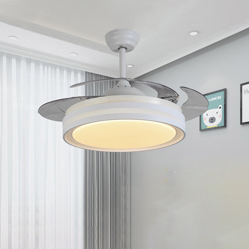 Acrylic White Semi Flush Light Circular LED 42