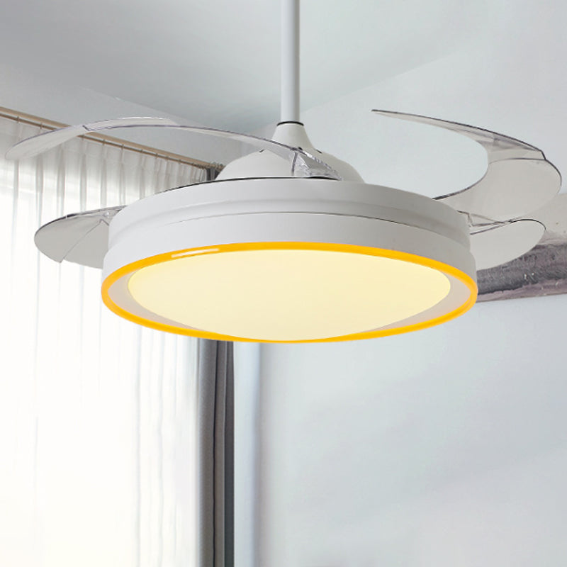 Acrylic White Semi Flush Light Circular LED 42