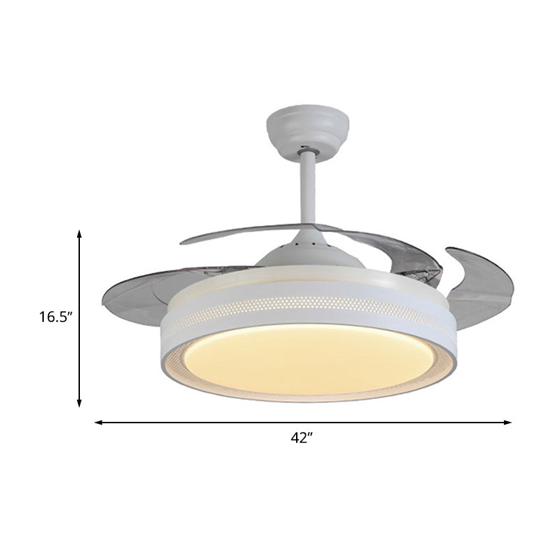 Acrylic White Semi Flush Light Circular LED 42