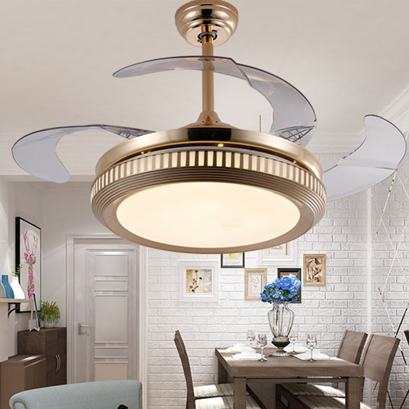 Metal Gold/White Semi Flush Circle LED 42