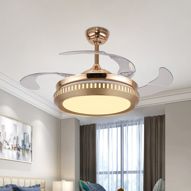 Metal Gold/White Semi Flush Circle LED 42