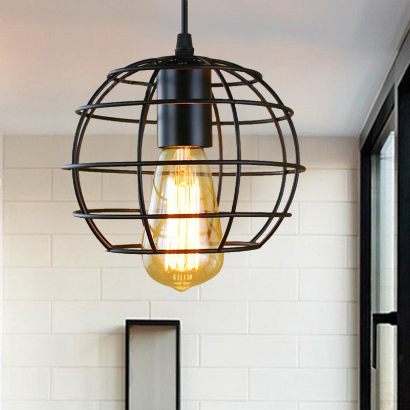 Metal Cage Pendant Light Farmhouse Style 6