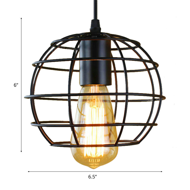 Metal Cage Pendant Light Farmhouse Style 6