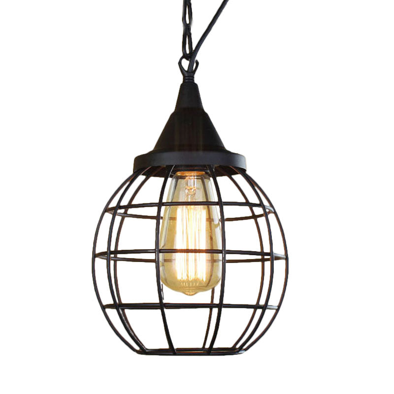 Metal Cage Pendant Light Farmhouse Style 6