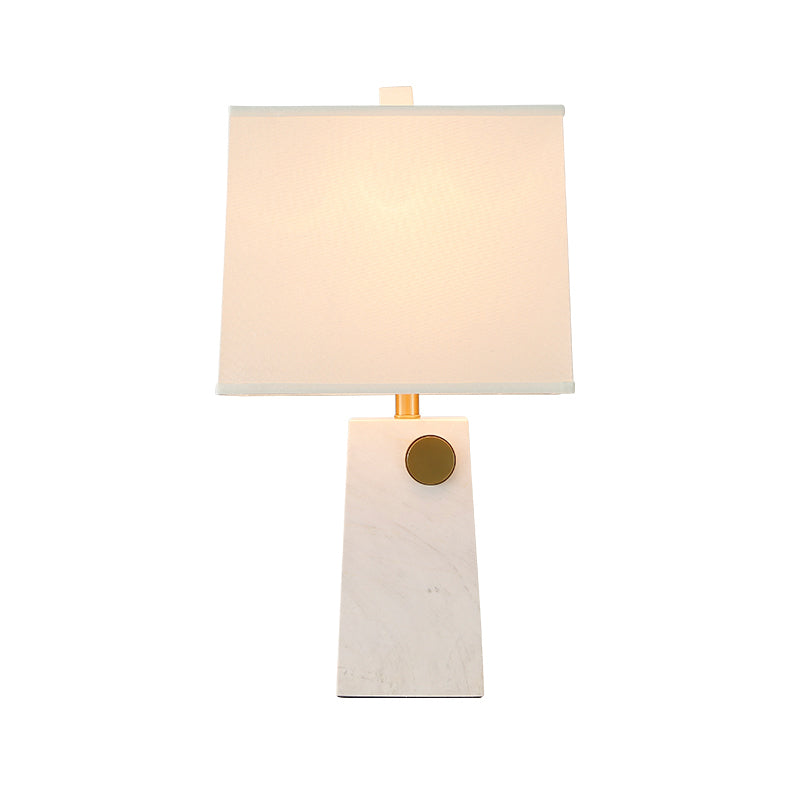 Contemporary 1 Bulb Task Lighting White Pagoda Reading Book Light with Fabric Shade Clearhalo 'Lamps' 'Table Lamps' Lighting' 511226