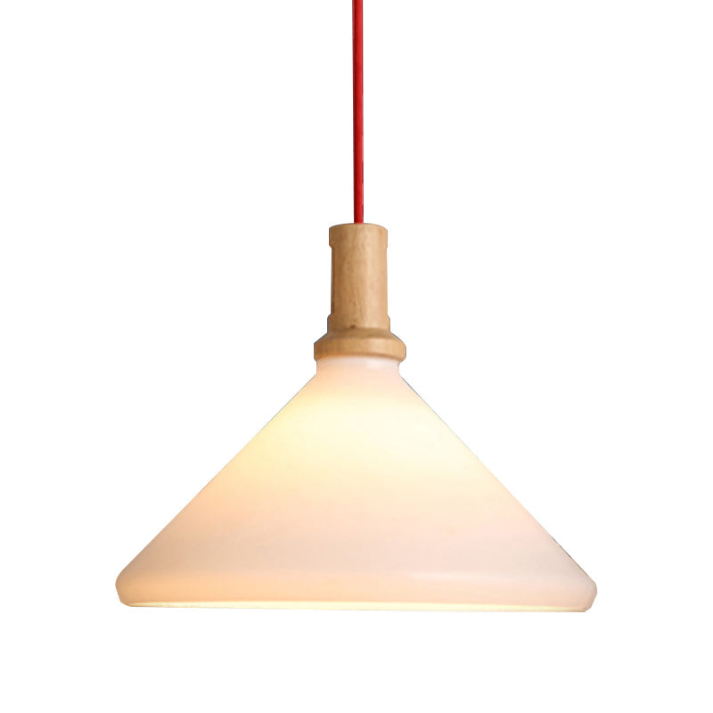 Nordic Conical Pendant Ceiling Light Frosted Glass 1 Light White Dining Room Hanging Light Clearhalo 'Ceiling Lights' 'Glass shade' 'Glass' 'Modern Pendants' 'Modern' 'Pendant Lights' 'Pendants' Lighting' 512842