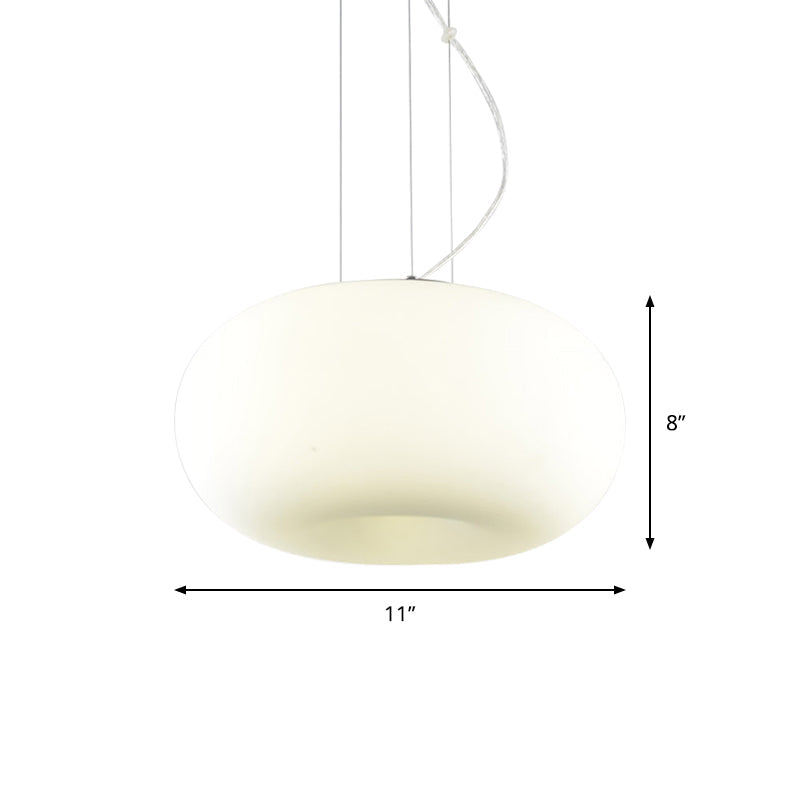 White Glass Doughnut Ceiling Pendant Light Simple Style 1 Light Hanging Light Kit, 11