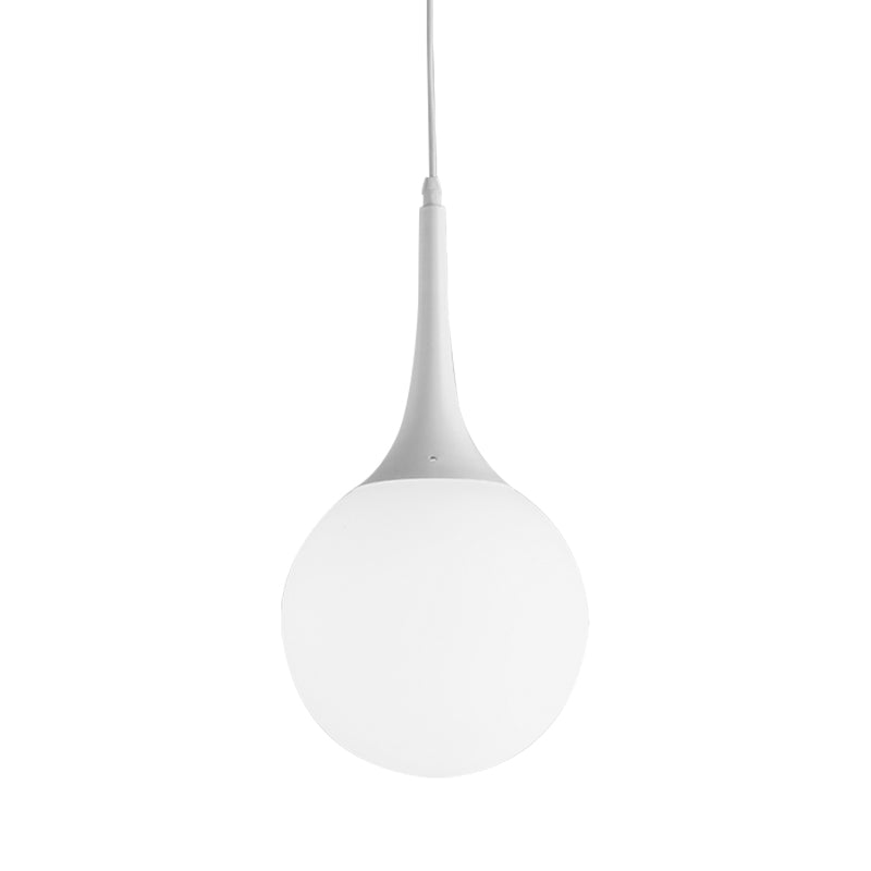 Globe White Glass Pendant Light Contemporary 1 Light 12