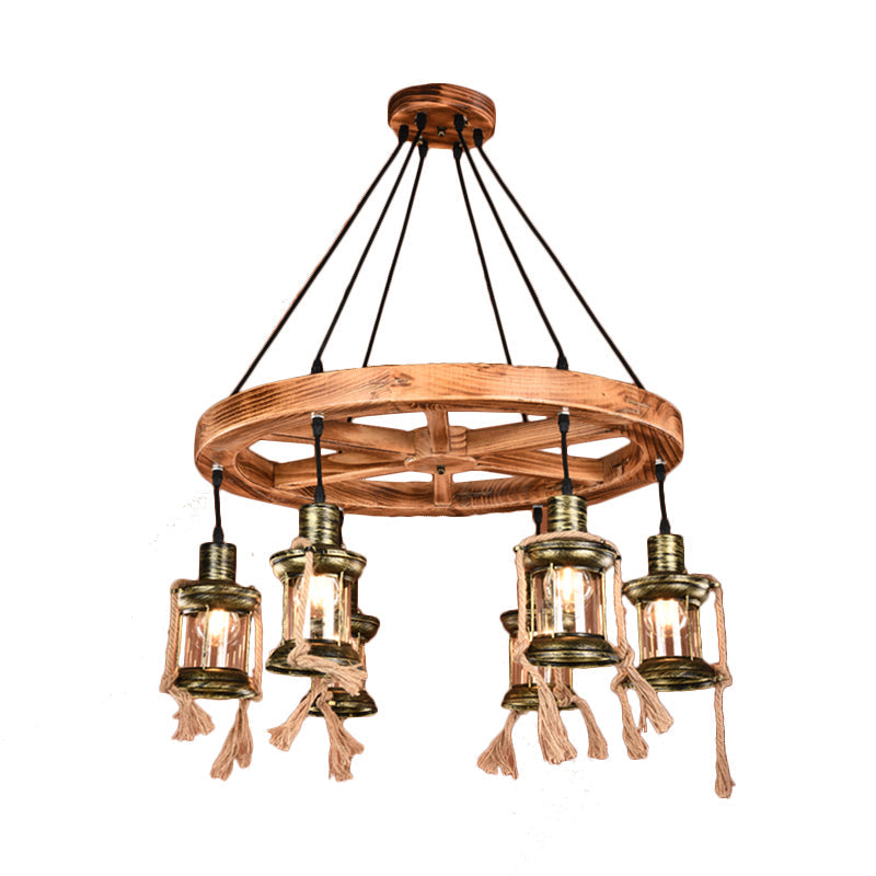 6-Light Metal Hanging Chandelier Coastal Bronze Kerosene Living Room Pendant Light Fixture Clearhalo 'Cast Iron' 'Ceiling Lights' 'Chandeliers' 'Industrial Chandeliers' 'Industrial' 'Metal' 'Middle Century Chandeliers' 'Rustic Chandeliers' 'Tiffany' Lighting' 513161