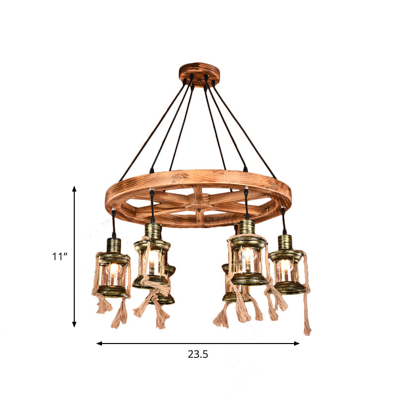 6-Light Metal Hanging Chandelier Coastal Bronze Kerosene Living Room Pendant Light Fixture Clearhalo 'Cast Iron' 'Ceiling Lights' 'Chandeliers' 'Industrial Chandeliers' 'Industrial' 'Metal' 'Middle Century Chandeliers' 'Rustic Chandeliers' 'Tiffany' Lighting' 513162