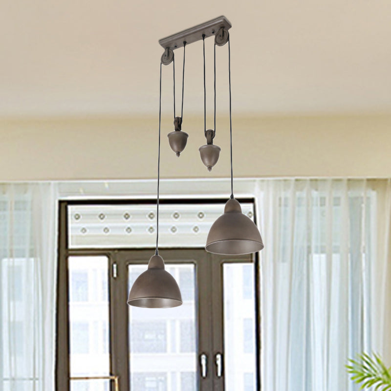 2-Light Pendant Lighting Industrial Dome Metal Hanging Ceiling Light in Antique Bronze Clearhalo 'Art Deco Pendants' 'Cast Iron' 'Ceiling Lights' 'Ceramic' 'Crystal' 'Industrial Pendants' 'Industrial' 'Metal' 'Middle Century Pendants' 'Pendant Lights' 'Pendants' 'Tiffany' Lighting' 513360