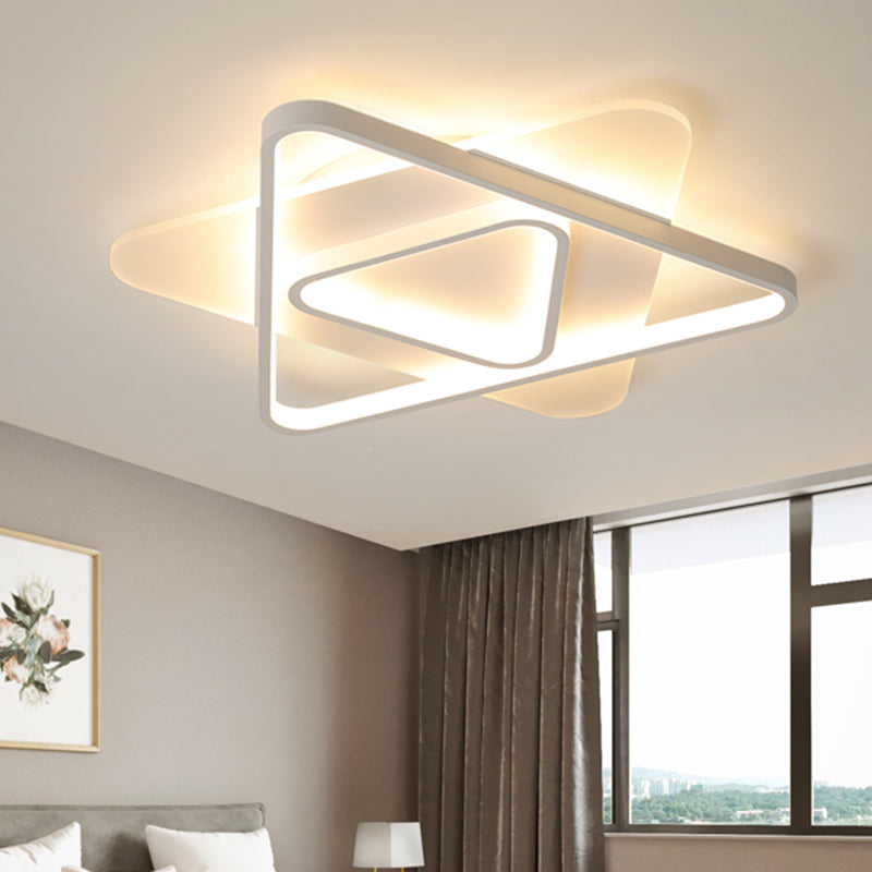 White Triangle Flush Lighting Modern 17