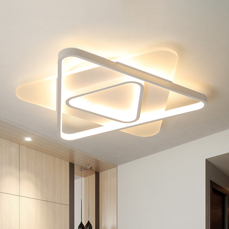 White Triangle Flush Lighting Modern 17