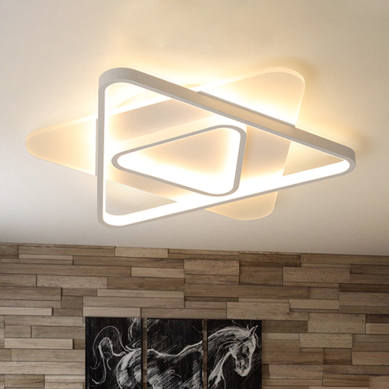 White Triangle Flush Lighting Modern 17