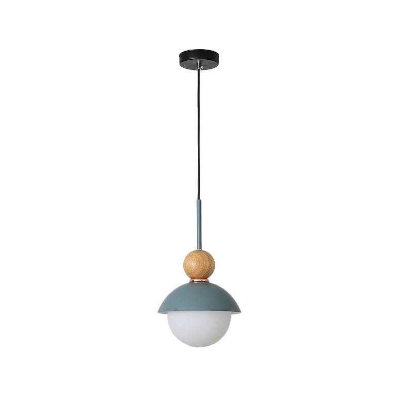 Sunny Doll Shape Hanging Light Macaron Metallic 1 Bulb Dining Room Suspension Lamp in Pink/Light Blue Clearhalo 'Ceiling Lights' 'Modern Pendants' 'Modern' 'Pendant Lights' 'Pendants' Lighting' 518778