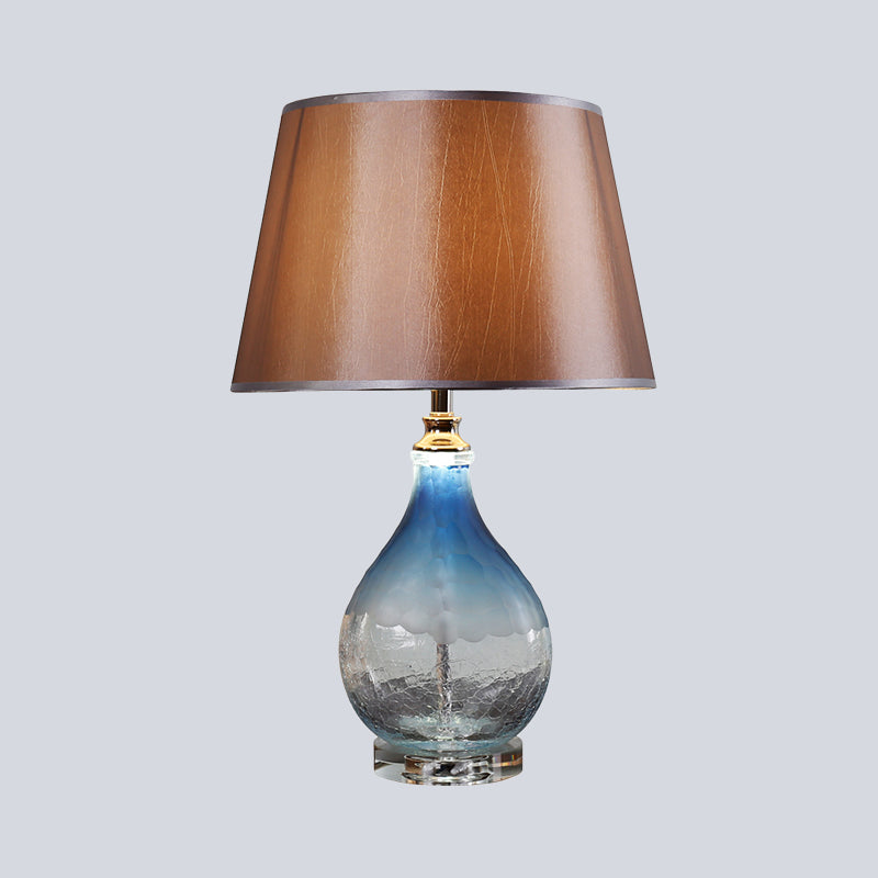 1 Head Conical Nightstand Lamp Modernist Fabric Reading Book Light in Dark Coffee Clearhalo 'Lamps' 'Table Lamps' Lighting' 519025