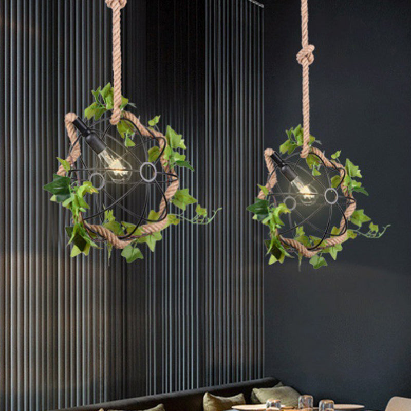 Global Restaurant Down Lighting Industrial Metal 1 Light Black LED Plant Hanging Ceiling Light Clearhalo 'Art Deco Pendants' 'Black' 'Cast Iron' 'Ceiling Lights' 'Ceramic' 'Crystal' 'Industrial Pendants' 'Industrial' 'Metal' 'Middle Century Pendants' 'Pendant Lights' 'Pendants' 'Rustic Pendants' 'Tiffany' Lighting' 519253