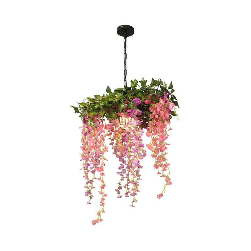 Metal Pink Down Lighting Pendant Flower 1 Head Industrial LED Hanging Lamp for Restaurant Clearhalo 'Art Deco Pendants' 'Cast Iron' 'Ceiling Lights' 'Ceramic' 'Crystal' 'Industrial Pendants' 'Industrial' 'Metal' 'Middle Century Pendants' 'Pendant Lights' 'Pendants' 'Tiffany' Lighting' 519294