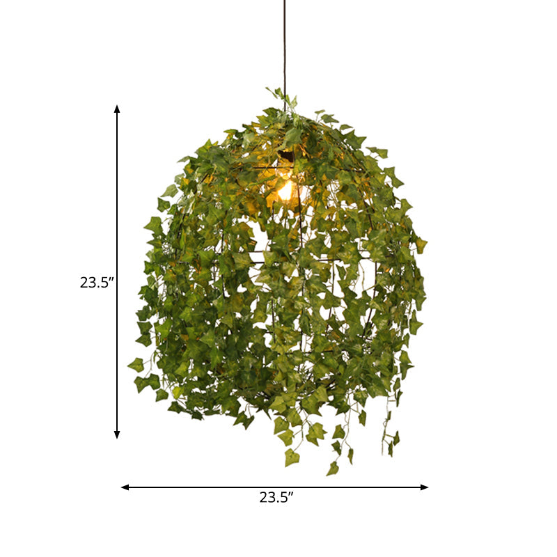 Sphere Restaurant Plant Suspension Lamp Industrial Metal 12