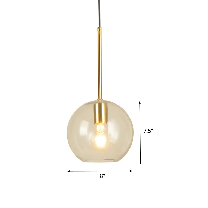 Globe Pendant Light Modernism Clear Glass 1 Head 8