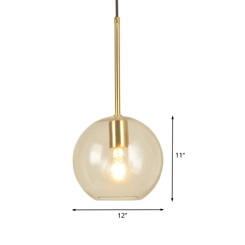 Globe Pendant Light Modernism Clear Glass 1 Head 8