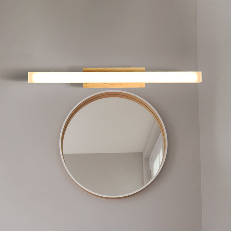 Wood Linear Vanity Lamp Modernist Led 16