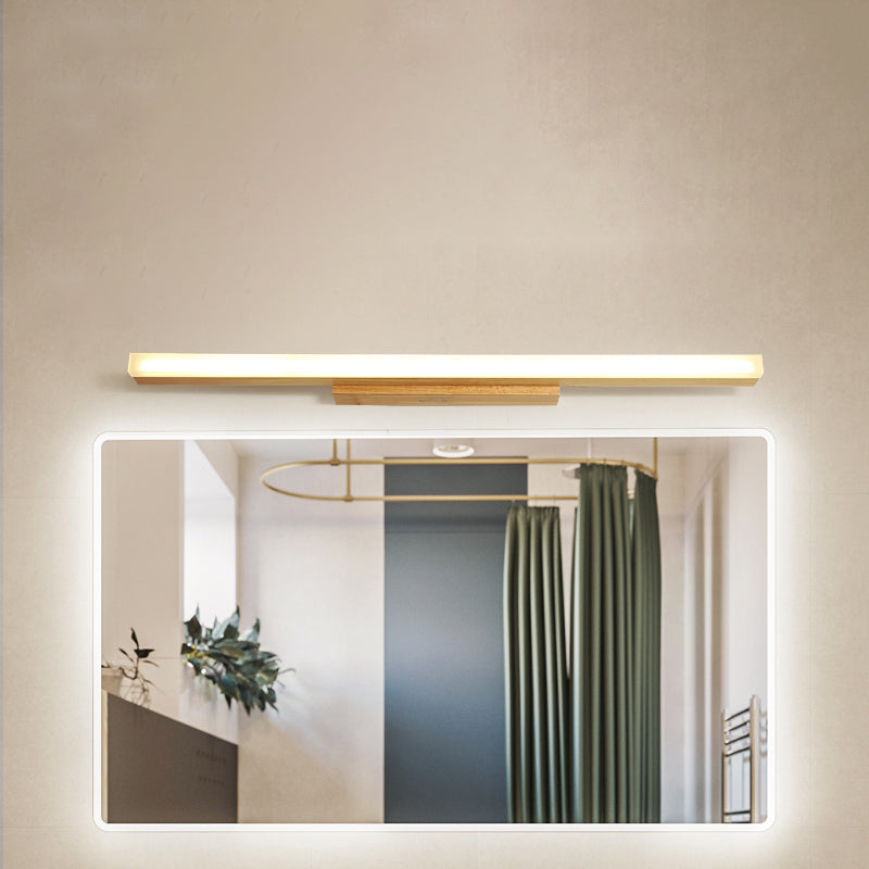 Wood Linear Vanity Lamp Modernist Led 16