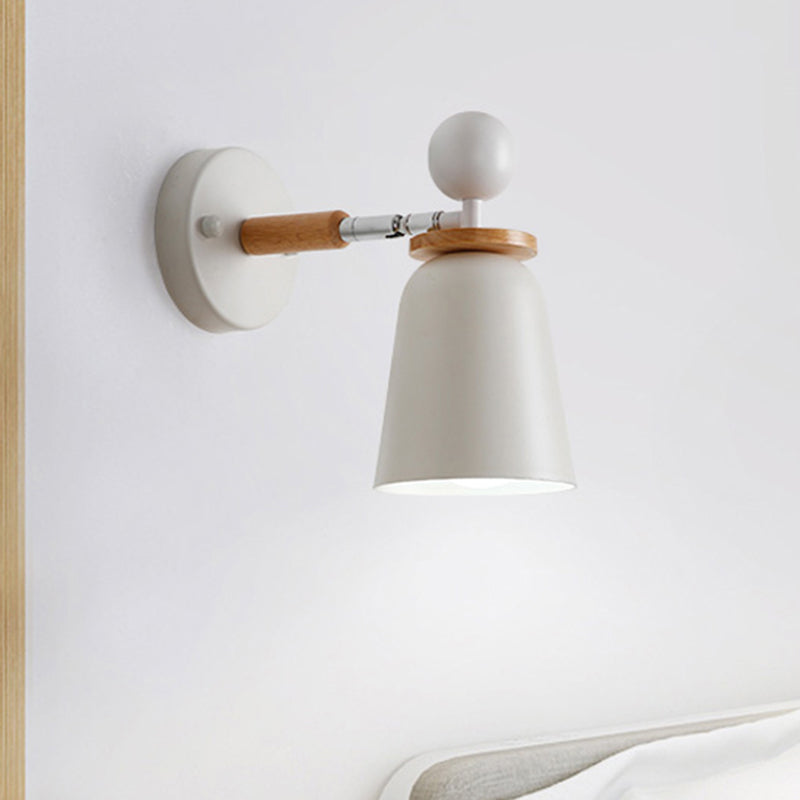 Baby Bedroom Bell Wall Light Metal Single Light Macaron Loft Undertint Sconce Lamp Clearhalo 'Wall Lamps & Sconces' 'Wall Lights' Lighting' 522465