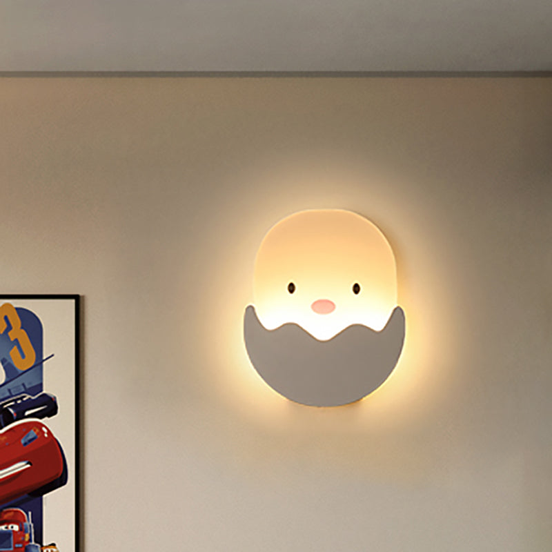 White Hatched Chick Wall Light Lovely Acrylic Sconce Light for Kids Bedroom Dining Room Clearhalo 'Wall Lamps & Sconces' 'Wall Lights' Lighting' 522499