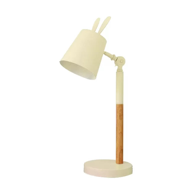 Metal Bunny Desk Light Dormitory Bedroom 1 Head Macaron Rotatable Study Light Yellow Clearhalo 'Lamps' 'Table Lamps' Lighting' 52302