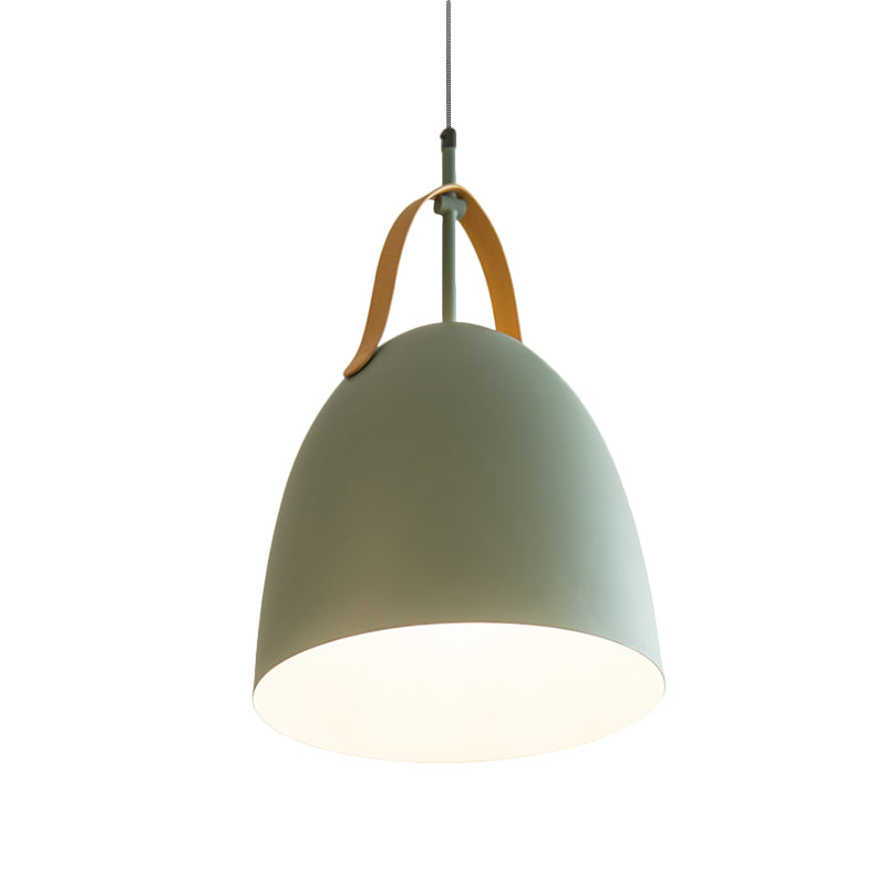 Dome Down Lighting Simple Metallic 1-Head Living Room Hanging Ceiling Lamp in Green/White/Grey Clearhalo 'Ceiling Lights' 'Modern Pendants' 'Modern' 'Pendant Lights' 'Pendants' Lighting' 536674