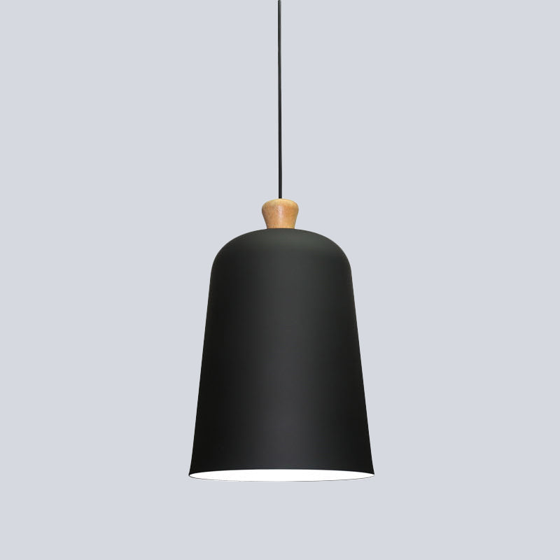 Pink/Grey/Black Bell Pendant Lamp Modern Style 1 Bulb Aluminum Ceiling Lighting for Dining Room Clearhalo 'Ceiling Lights' 'Modern Pendants' 'Modern' 'Pendant Lights' 'Pendants' Lighting' 536683