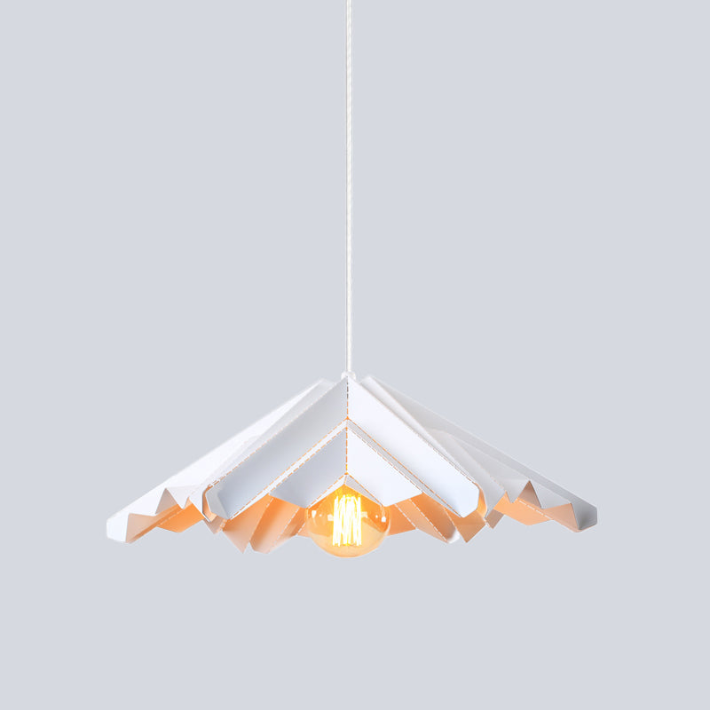 Skirt Shape Bedroom Hanging Lighting Iron 1-Head Modern Pendant Ceiling Lamp in White Clearhalo 'Ceiling Lights' 'Modern Pendants' 'Modern' 'Pendant Lights' 'Pendants' Lighting' 536720